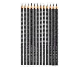 Lápis Preto Escolar Faber Castell Eco Grip 2b  - 12 Unidades